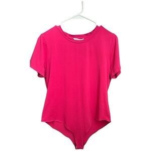 Mango Pop XXL Women’s Hot Pink Short Sleeve Bodysuit